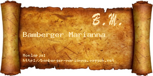 Bamberger Marianna névjegykártya